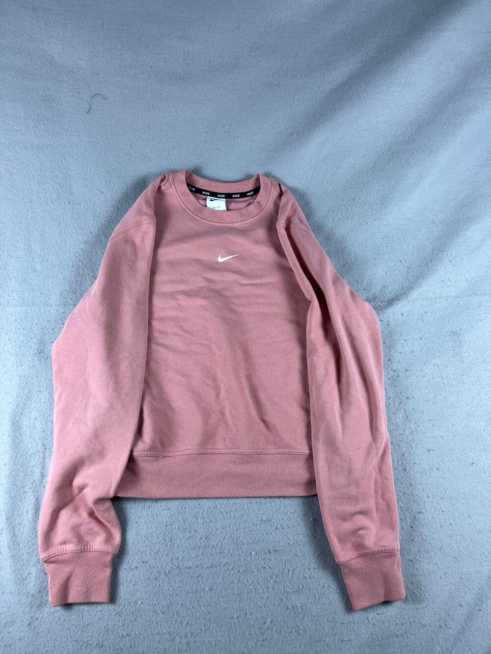 Nike Sweatshirt Womens S Pink Crew Neck Center Swoosh Oversized Athleisure Sport